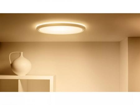 WIZ Smarte Superslim LED Deckenleuchte in Weiß WLAN/Wi-Fi Ø54cm RGBW leistungsstark für große Räume