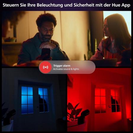 Philips Hue Starter Set mit 2 x E27 RGBW Lampen dimmbar 9W wie 60W & Bridge & Sensoren