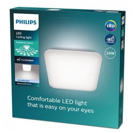 Philips LED Deckenleuchte Mauve in Weiß quaqdratische Form neutralweißes Licht - Sale - Nur begrenzter Bestand verfügbar: