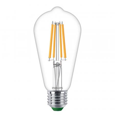 Besonders effiziente PHILIPS E27 LED Filament Lampe 4W = 40W 2700K warmweißes Licht - Beste Energie Effizienz Klasse