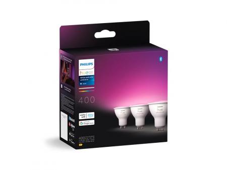 3er Pack Philips Hue White & Color Ambiance GU10 LED Reflektoren 4,2W wie 35W dimmbar Bluetooth- und ZigBee-Steuerung RGBW