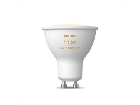 Philips Hue White Ambiance GU10 LED Spot 4,2W wie 35W dimmbar Bluetooth- und ZigBee-Steuerung