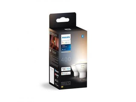 2er Pack Philips Hue Warm White GU10 LED Leuchtmittel 4,2W wie 35W dimmbar Bluetooth- und ZigBee-Steuerung