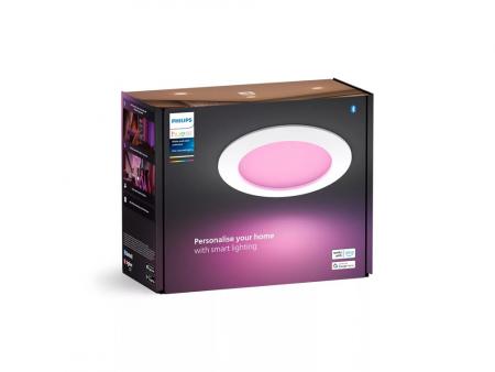 Philips Hue White & Color Ambiance Slim Einbauleuchte, 170 mm, weiß  IP44 - Speziell geeignet für  Badezimmer