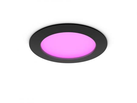 Philips Hue White & Color Ambiance Slim Einbauleuchte, 170 mm, schwarz IP44 - Speziell geeignet für  Badezimmer