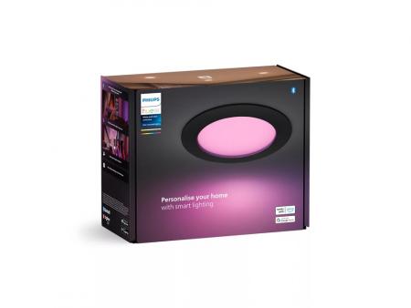 Philips Hue White & Color Ambiance Slim Einbauleuchte, 170 mm, schwarz IP44 - Speziell geeignet für  Badezimmer