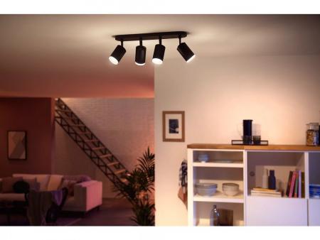 Philips Hue White & Color Ambiance Fugato 4-er Spot in schwarz