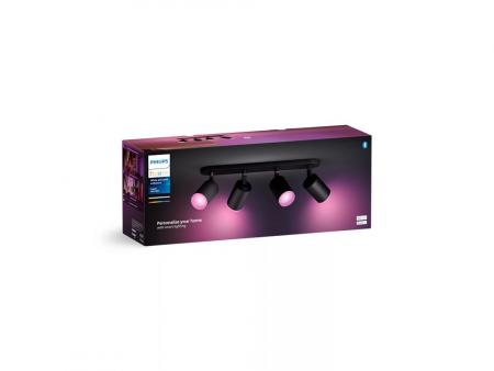 Philips Hue White & Color Ambiance Fugato 4-er Spot in schwarz