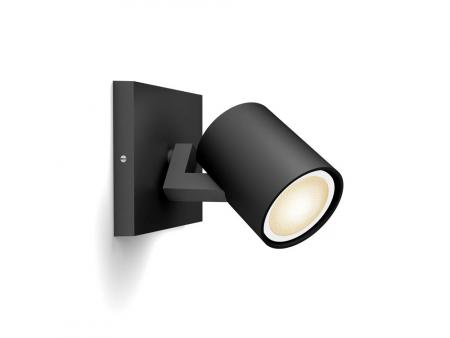 Philips Hue Wandstrahler RUNNER in Schwarz dimmbar Tunable White inkl. Dimmschalter