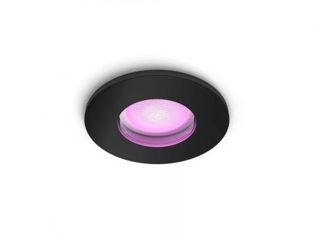 Philips Hue White & Color Ambiance 1er Xamento Einbauspot in Schwarz IP44 - Speziell geeignet für Badezimmer