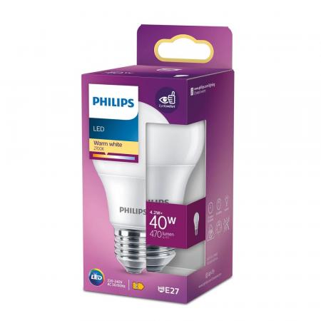 PHILIPS E27 LED Lampe Birnenform matt 4,2W wie 40W warmweißes Licht 2700K