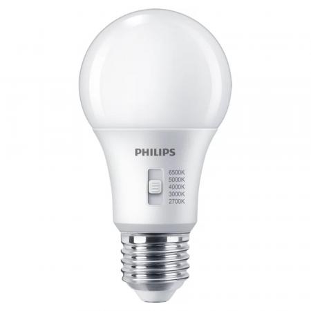 PHILIPS E27 CorePro LED Lampe Birnenform matt dimmbar 8W wie 60W 5CCT - mit 5 verstellbaren Farbtemperaturen