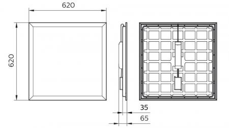 Philips LED-Panel RC133V G5 36S/840 PSD W62L62 28,5W 3600lm 4000K Dali-Regelbar UGR19