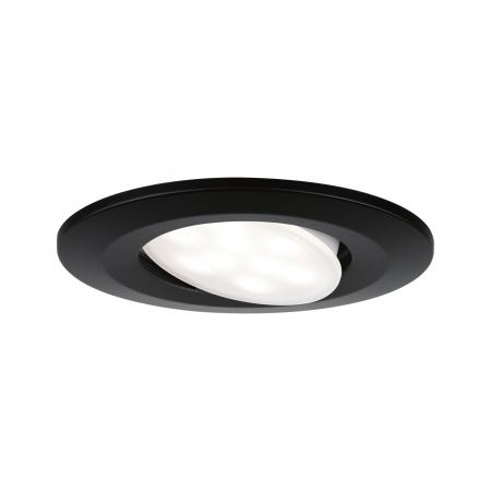 Paulmann 92461 LED Einbauleuchte Calla schwenkbar IP65 rund 90mm 30° 6W 500lm 230V 4000K Schwarz matt