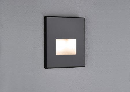 Paulmann 93094 LED Wandeinbauleuchte Edge Quadro eckig 80x5mm 1,2W warmweiß Schwarz matt