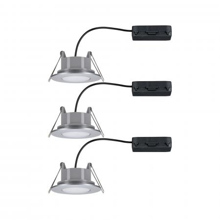 Paulmann 93095 3er-Set HomeSpa LED Einbauleuchte Calla schwenkbar staubdicht Strahlwasser geschützt rund 90mm 30° 5W White Switch Chrom matt