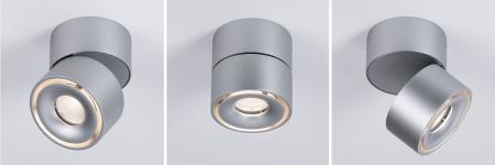 LED-Deckenstrahler Spircle 8W 36° dreh- und schwenkbar 3000K 230/40V Chrom matt/Alu Paulmann 93375