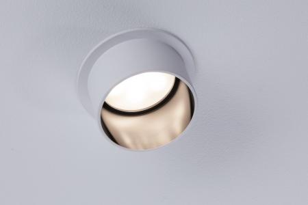 Puristische Weiße runde Paulmann 93384 Einbauleuchte Gil Coin 3-Step-dimmbar mit warmweißer LED Aluminium