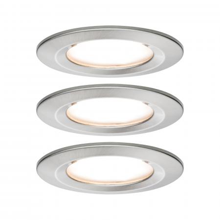 Paulmann 93873 Einbauleuchte Set Nova Plus Coin dim rund starr LED 3x6.8W 2700K Eisen/Alu