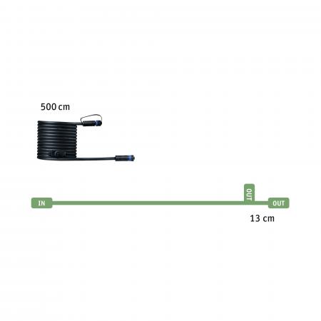 Paulmann 93927 Outdoor Plug & Shine Kabel IP68 5m 1 in-2 out 2x1.5mm² Schwarz
