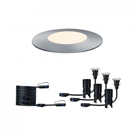 Paulmann 93949 Outdoor Plug & Shine Floor Mini Ergänzungs Set IP65 3000K 24V Silber