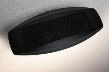 Flotte abgeflachte LED Solar Außen Wandleuchte  Kiran IP44 3000K mit Bewegungsmelder Anthrazit Paulmann 94340