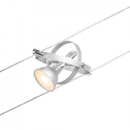LED-Seilset System Cardan für 5 LED-Spots GU5,3 Chrom matt 12V DC Kunststoff Metall Paulmann 9443