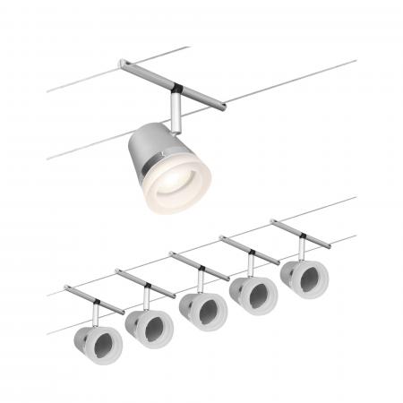 Paulmann 94459 Seilsystem Set Cone 5-flammig Chrom matt Chrom warmweiß