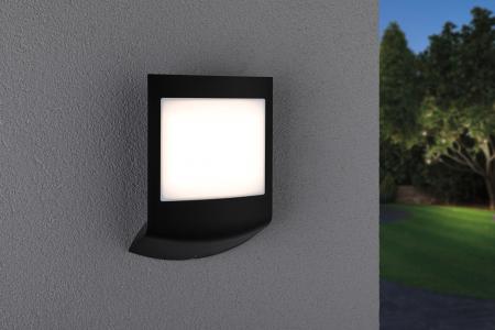 Paulmann 94513 LED Außenwandleuchte Smart Home Zigbee Padea Sensor IP44  Regenbogen/ Weiß+ 8,2W Anthrazit