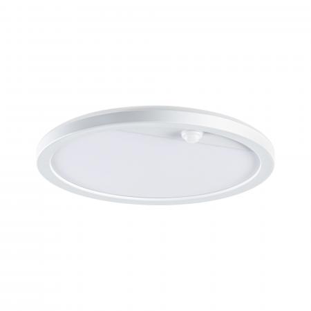 Paulmann 94662 LED Außenpanel Lamina Backlight Bewegungsmelder seewasserresistent Spritzwasser geschützt rund 280mm warmweiß 14,5W Weiß Kunststoff