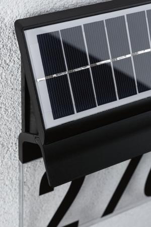 Paulmann 94694 Solar LED Hausnummernleuchte Neda Spritzwasser geschützt warmweiß Schwarz