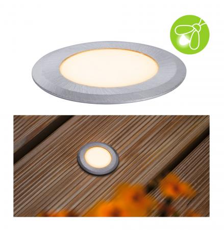 Paulmann 94726 LED Bodeneinbauleuchte Goldlicht insektenfreundlich staubdicht 1m unter Wasser geschützt rund 50mm extra warmweiß 2,2W Alu Kunststoff/Metall