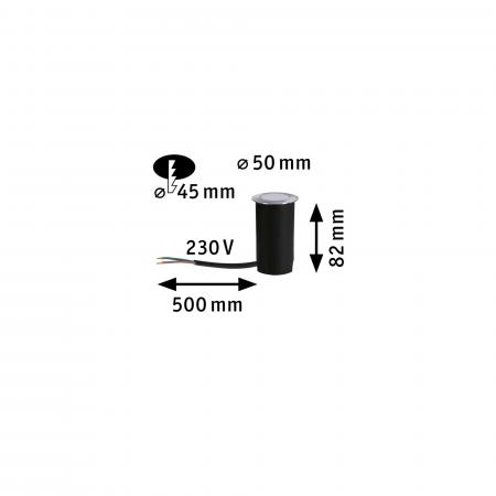 Paulmann 94726 LED Bodeneinbauleuchte Goldlicht insektenfreundlich staubdicht 1m unter Wasser geschützt rund 50mm extra warmweiß 2,2W Alu Kunststoff/Metall