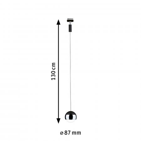 Paulmann 96808 URail LED Pendel Capsule II 6,3W modern warmweiß dimmbar Schwarz matt/Chrom