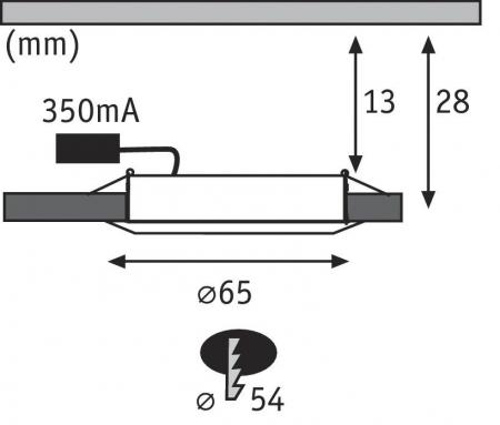 Set LED Möbel Einbauleuchten 3000K Chrom/Alu Paulmann 99920