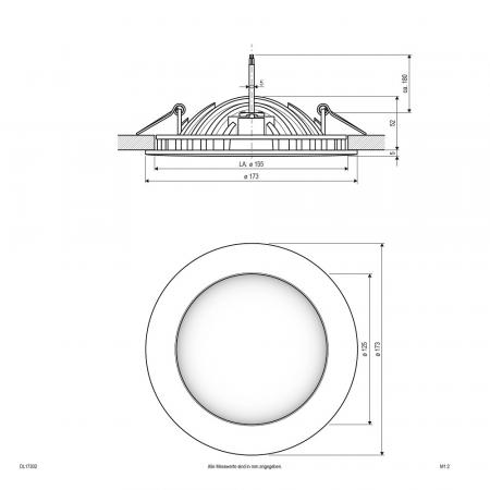 EVN LED Decken-Einbaustrahler mit universalweißem Licht rund weiß IP20 350mA 18W 3000K EinbauØ155