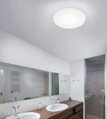 Runde Helestra KYMO LED Deckenleuchte in Chrom ø36cm für Badezimmer geeignet