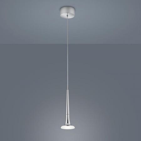 Helestra FLUTE LED Pendelleuchte in Chrom mit blendfreier Satinierung aus Acrylglas