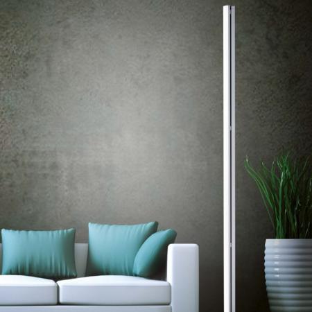 Elegant schlanke 170cm Helestra VENTA Stehleuchte aus Aluminium in Nickel matt dimmbar