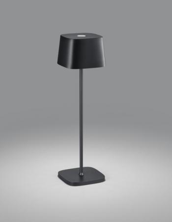 Minimalistische Helestra LED Akku Tischleuchte KORI für Innen & Außen mattschwarz