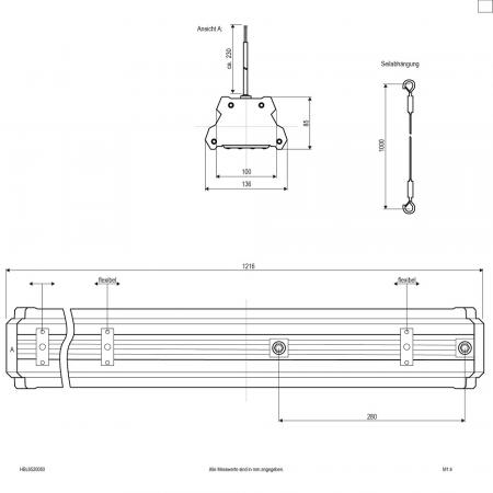 EVN LED Hallenleuchte schwarz 1216mm IP65 100-277V 5000K 200W 25000lm