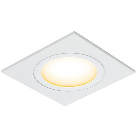 EVN Quadratische LED-Deckenleuchte in schlichtem Weiß IP20 3W 3000K warmweißes Licht EinbauØ55