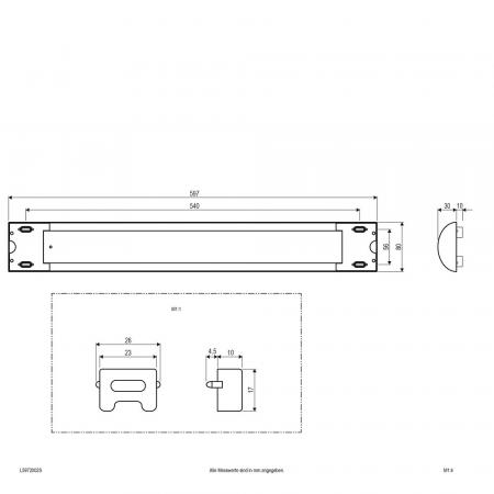 60cm EVN LED Anbauleuchte silber 597mm IP20 3000K 20W 1805lm - warmweiße Beleuchtung