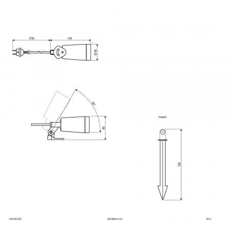 EVN Gartenspot EDS IP65 GU10 5W 3000K warmweißes Licht dimmbar 1.7m Anschlussleitung mit Schutzkontaktstecker