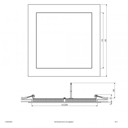 EVN LED Einbaupanel mit warmweißem Licht weiß IP20 21W 3000K 1600lm