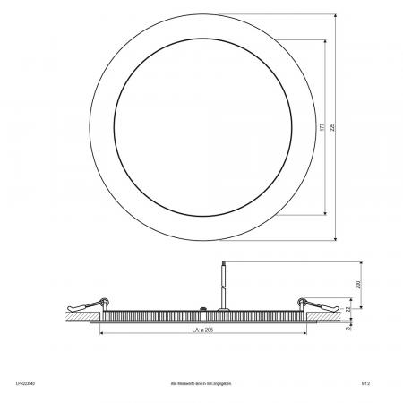 EVN LED Einbaupanel mit universalweißem Licht rund silber IP20 21W 4000K 1700lm EinbauØ205