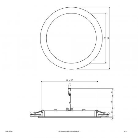 EVN LED Einbaupanel mit universalweißem Licht rund weiß IP44 16.5W 4000K 1320lm EinbauØ165