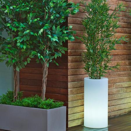 New Garden PALMA 70 Beleuchteter zylindrischer Pflanztopf in weiß 230V