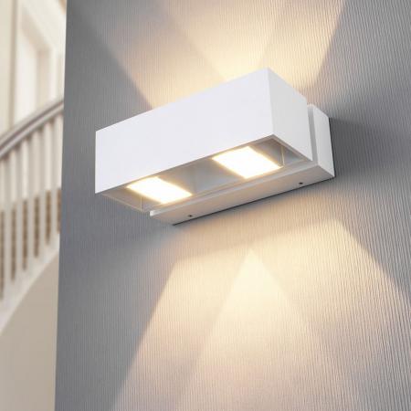 Aktion: Nur noch angezeigter Bestand verfügbar - Mylight BIELEFELD II LED Wandleuchte IP54 in alu gebürstet - silber