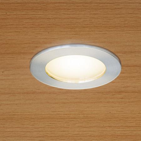 EVN P-LED Decken-Einbaustrahler mit warmweißem Licht rund Alu IP20 3W 3000K EinbauØ46